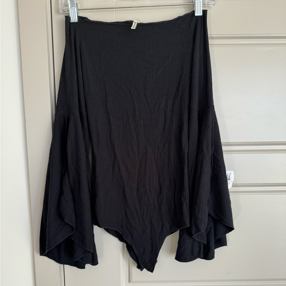 Emma & Sam Black Long-Sleeve Flow Bodysuit with Clasp, Sz XS from LF